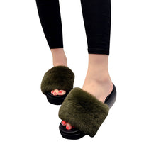 Load image into Gallery viewer, Faux Fur Slippers