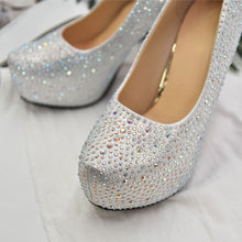 Load image into Gallery viewer, Crystal Platforms Glitter Heels