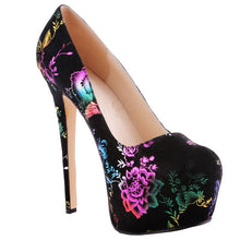 Load image into Gallery viewer, Flower Print High Heel Shoes