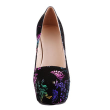 Load image into Gallery viewer, Flower Print High Heel Shoes