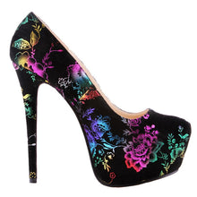 Load image into Gallery viewer, Flower Print High Heel Shoes