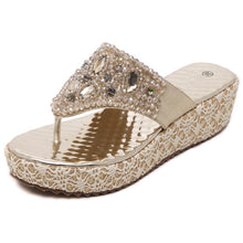 Load image into Gallery viewer, Faux Crystal Flip Flops