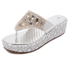 Load image into Gallery viewer, Faux Crystal Flip Flops
