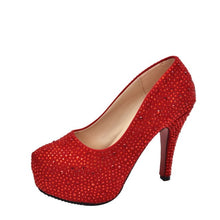 Load image into Gallery viewer, Crystal Platforms Glitter Heels