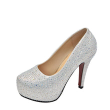 Load image into Gallery viewer, Crystal Platforms Glitter Heels