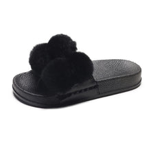 Load image into Gallery viewer, Pom Poms Fur Slippers