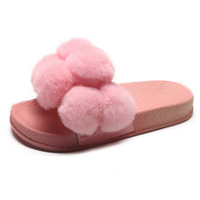 Load image into Gallery viewer, Pom Poms Fur Slippers
