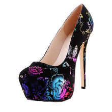 Load image into Gallery viewer, Flower Print High Heel Shoes