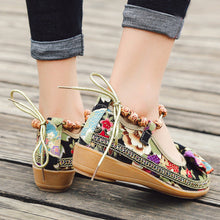Load image into Gallery viewer, Embroidered Bowknot Ankle Flat Casual Shoes