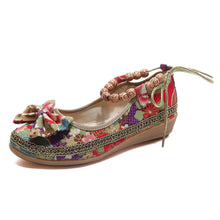 Load image into Gallery viewer, Embroidered Bowknot Ankle Flat Casual Shoes